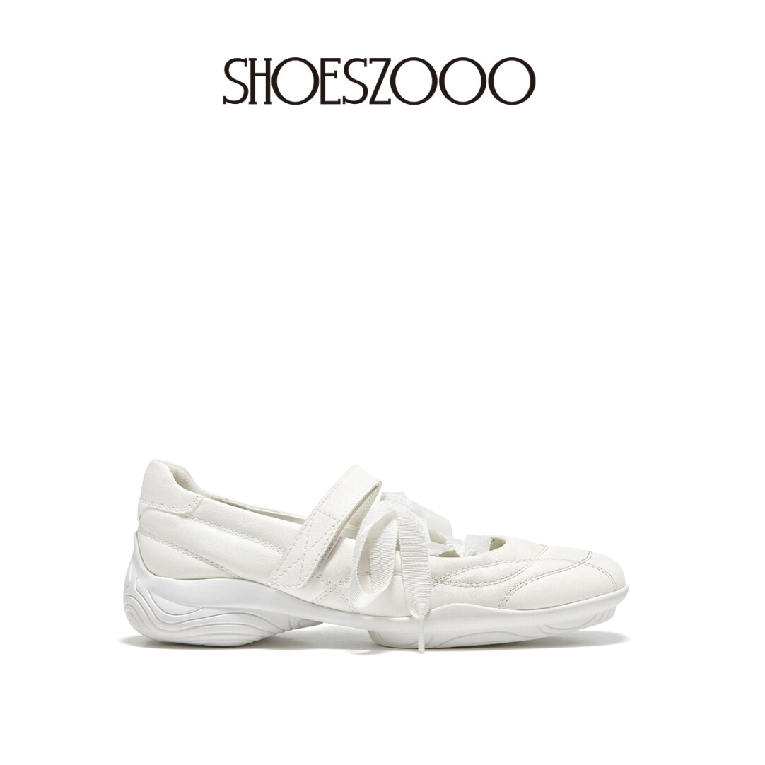 French Mary Jane White Flats