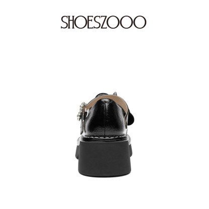  leather Mary Jane flat shoes
