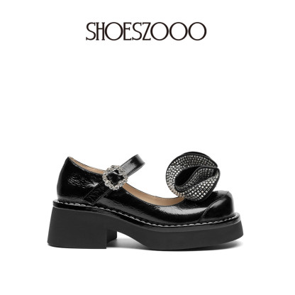  leather Mary Jane flat shoes