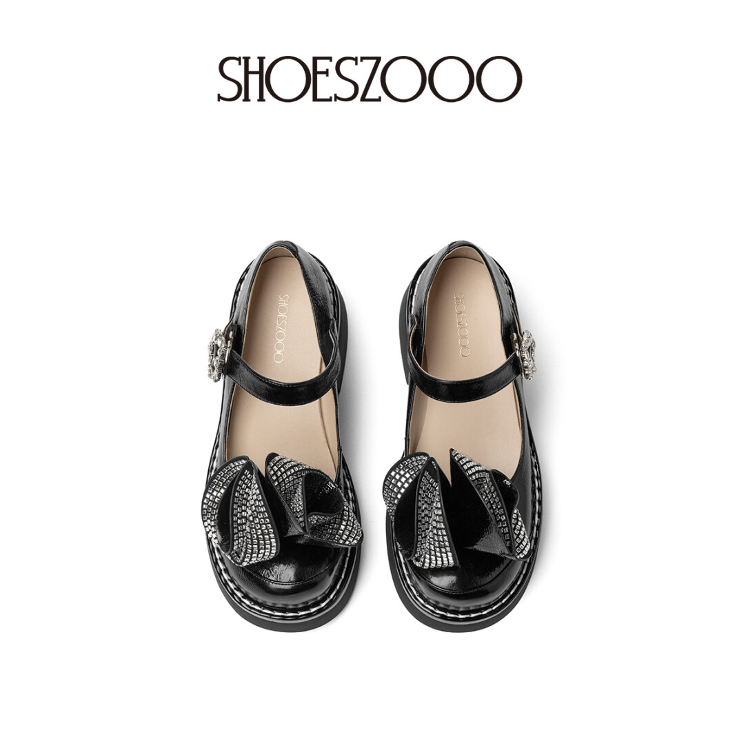  leather Mary Jane flat shoes
