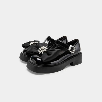 Flower Rhinestone Mary Jane shoes