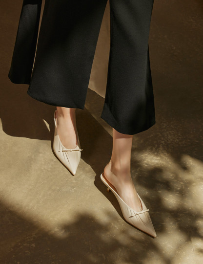 Natasha Mule Shoes with Mid Heel