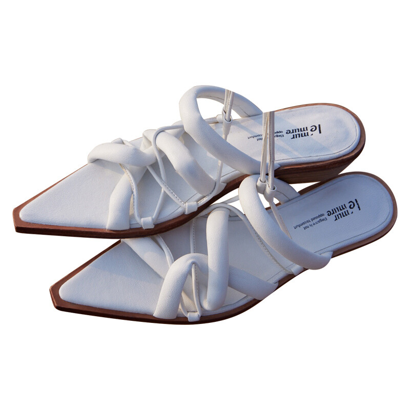 Enveloppe water-dyed sheepskin slippers