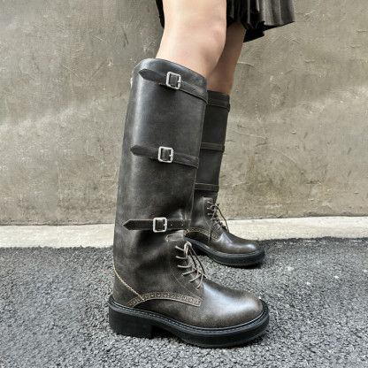 Melard Buckle Strap Tall Boots