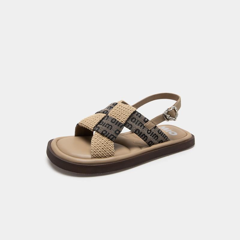 Color-block Woven Sandals