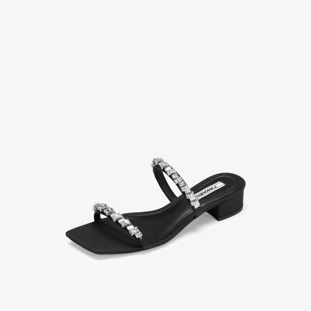 Starry Night Chunky Heel Slippers