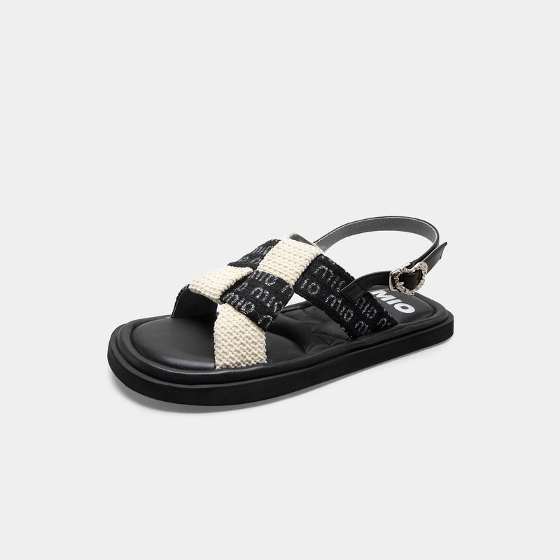 Color-block Woven Sandals