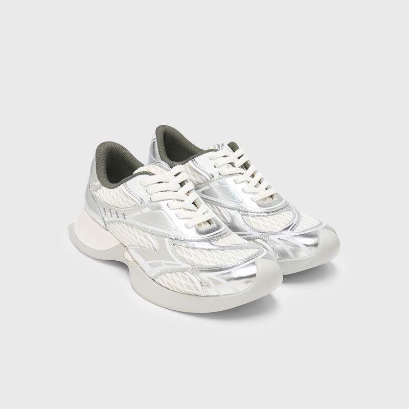 Silver Mesh Sneakers