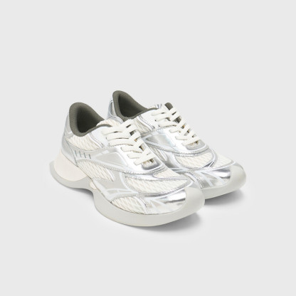 Silver Mesh Sneakers