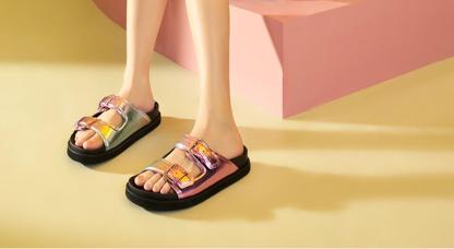 Neon glow slippers