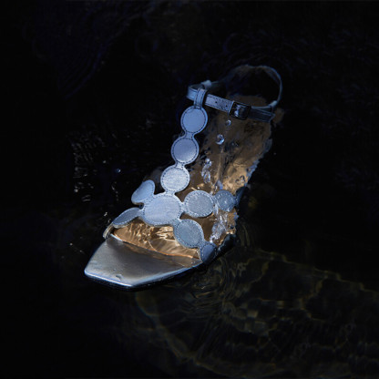 Burnt-Flower Art Sandals