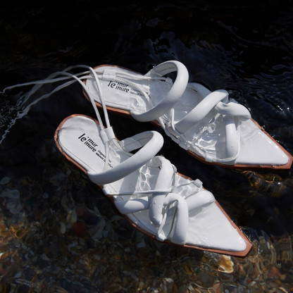 Enveloppe water-dyed sheepskin slippers