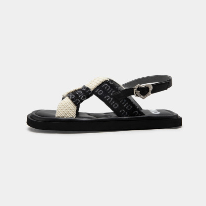 Color-block Woven Sandals