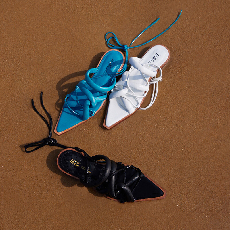 Enveloppe water-dyed sheepskin slippers