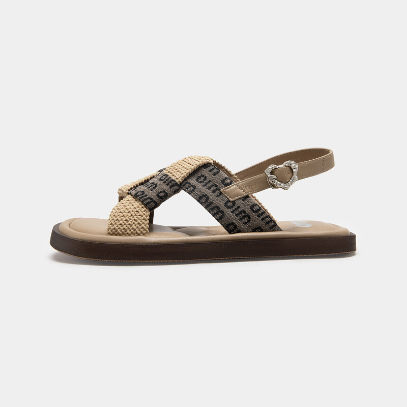 Color-block Woven Sandals