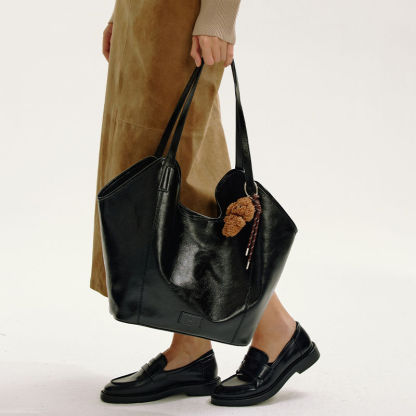 Leather Basket Totebag