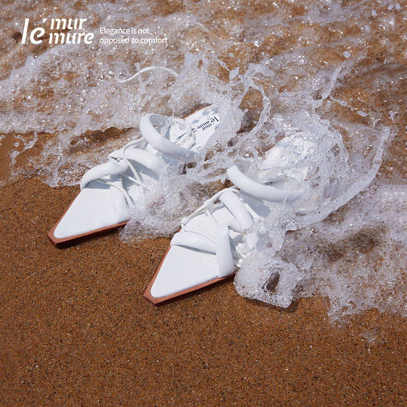 Enveloppe water-dyed sheepskin slippers