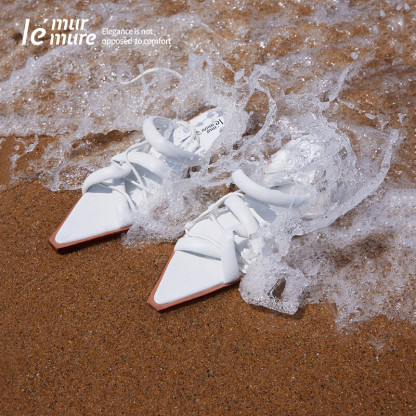 Enveloppe water-dyed sheepskin slippers