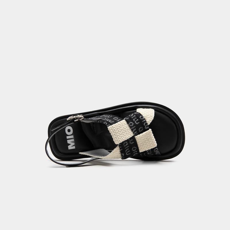 Color-block Woven Sandals
