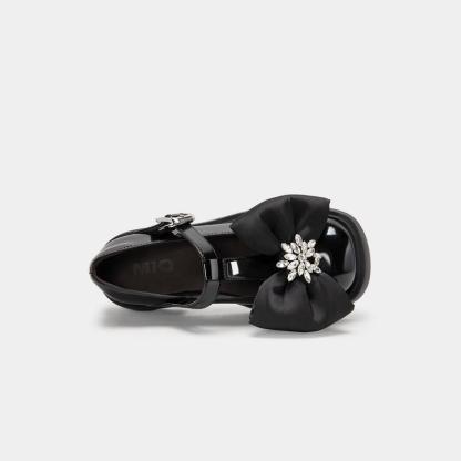 Flower Rhinestone Mary Jane shoes