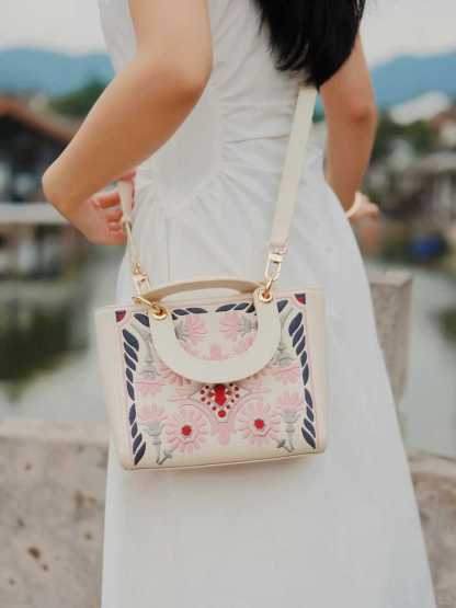 Floral Embroidery Handbag