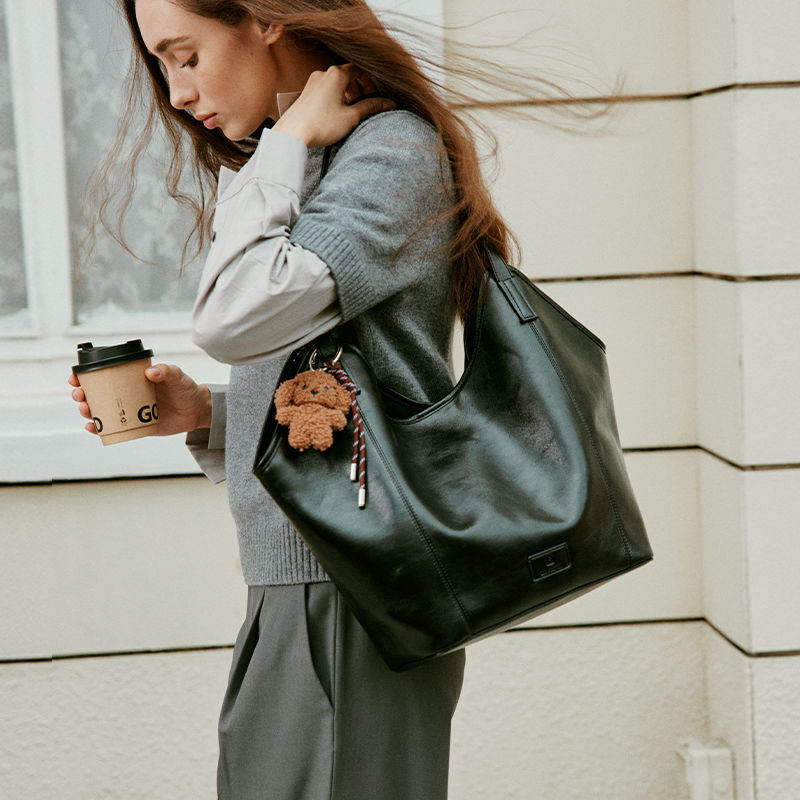 Leather Basket Totebag