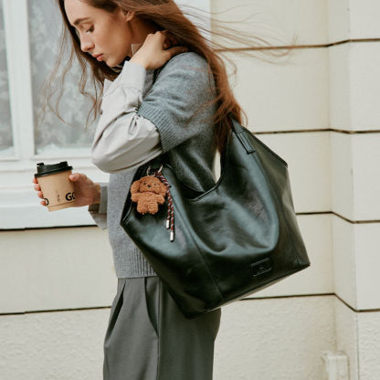 Leather Basket Totebag