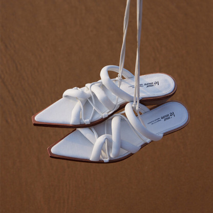 Enveloppe water-dyed sheepskin slippers