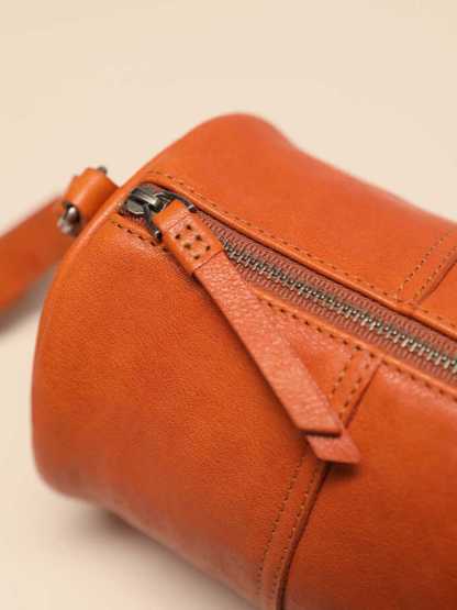 Leather Cylindrical Bag