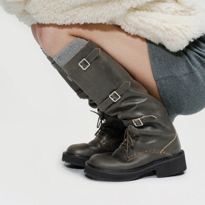 Melard Buckle Strap Tall Boots