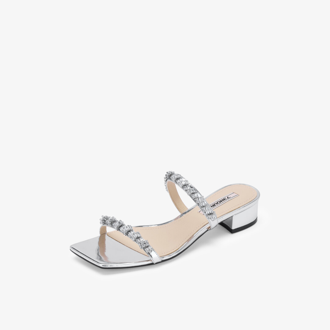 Starry Night Chunky Heel Slippers