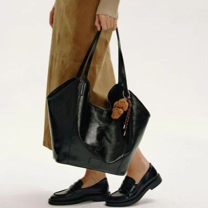 Leather Basket Totebag