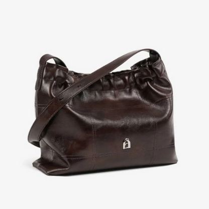 Pleated Leather Totebag 