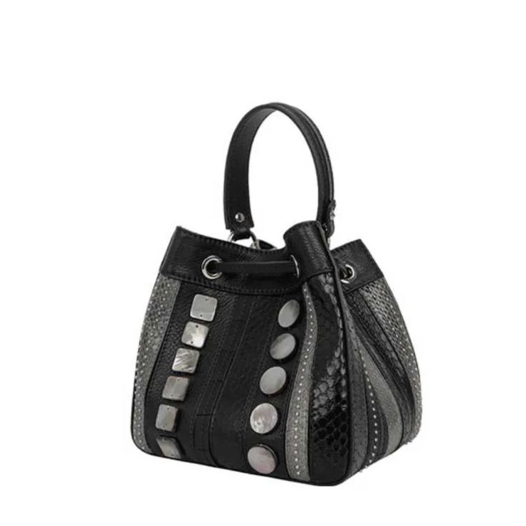 Genuine Leather Bucket Bag
