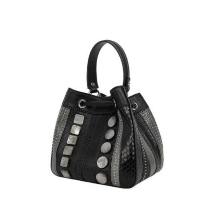 Genuine Leather Bucket Bag