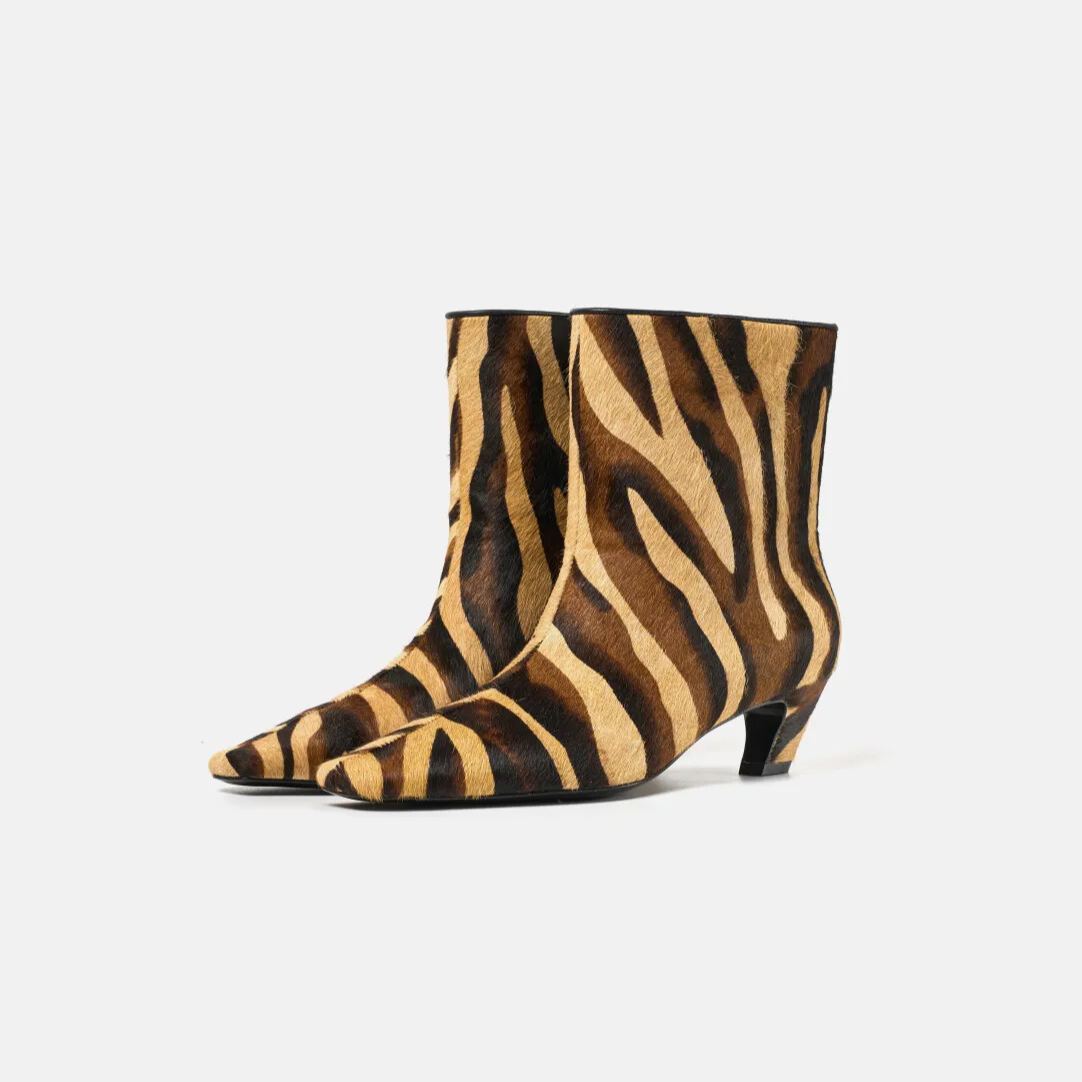 Zebra Prints French Ankle Boots