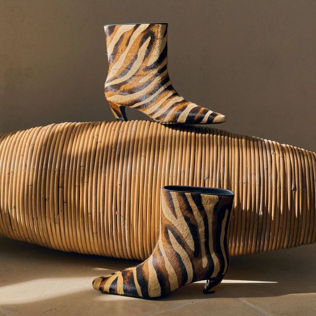 Zebra Prints French Ankle Boots