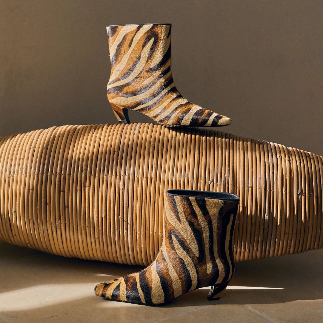 Zebra Prints French Ankle Boots