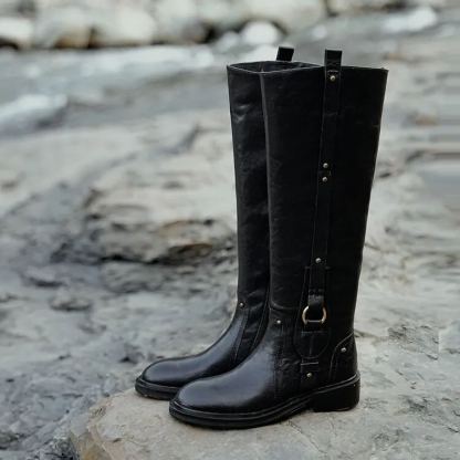 Retro real leather boots