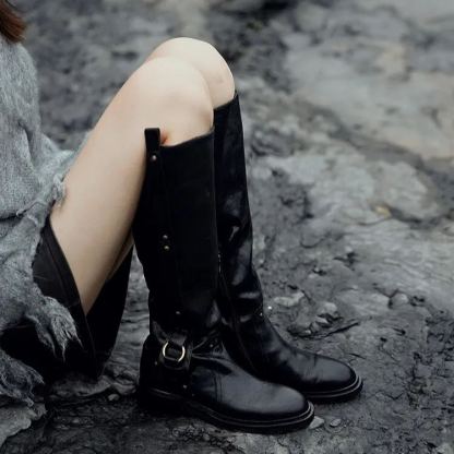 Retro real leather boots