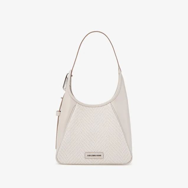 Woven Flat Bucket Bag Small