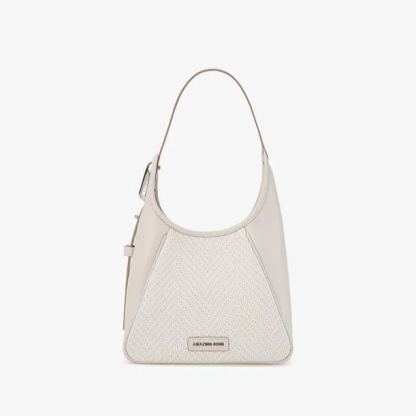 Woven Flat Bucket Bag Small