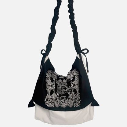Unisex Paisley Vintage Embroidery Totebag