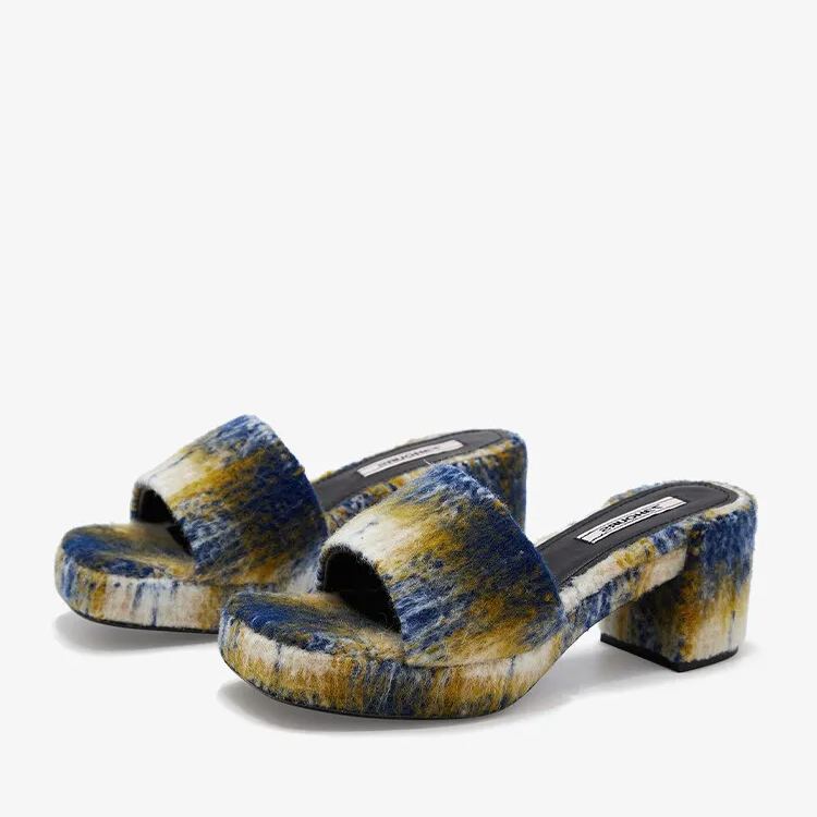 Spring Bouquet Chunky Heel Sandals