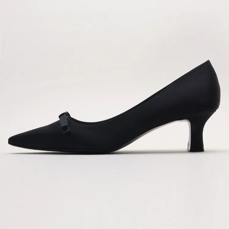 Satin Bow High Heels