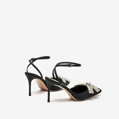 Silk Cowhide Butterfly High Heels
