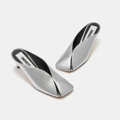 Metallic Cowhide Mules