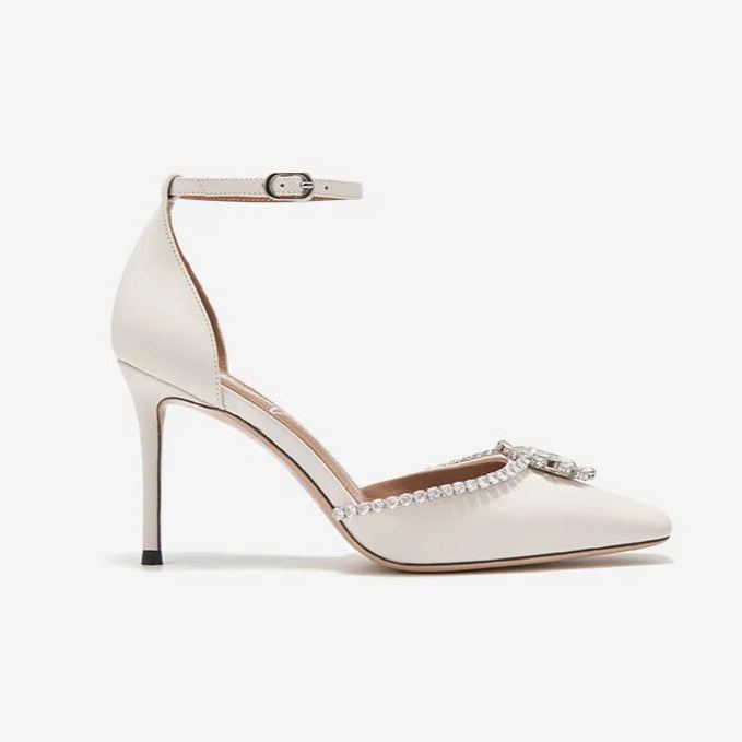 Heavyweight silk high heels