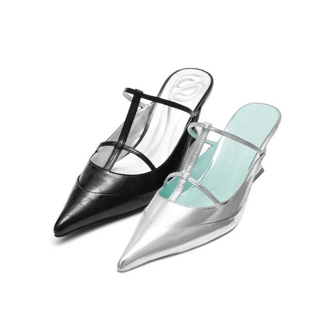 Silver Kitten Sandal Heels