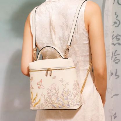 Embroidered Butterflies Bag